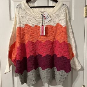 Multi color oversized sweater size M